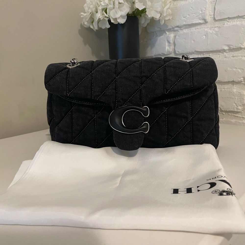 COACH Black Denim Tabby 26 ✨NWT✨